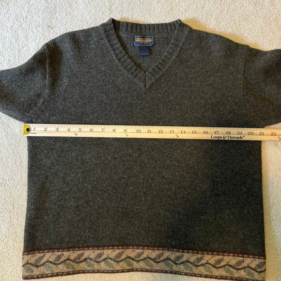 WOOLRICH John Rich And Bros Vintage Loden Heather Wool Sweater Knit Women’s Sz M - Picture 6 of 8